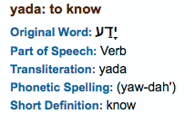 Yada in the Biblical Sense